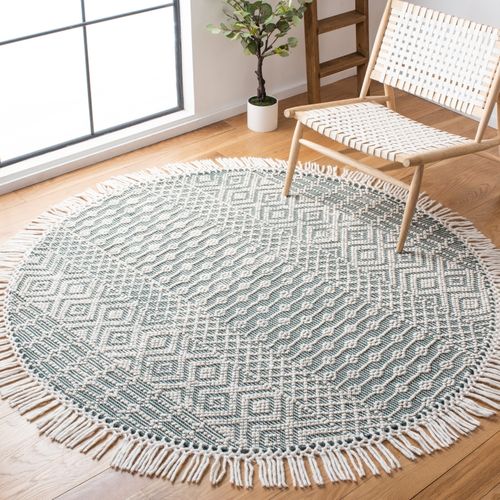 Tapis Rond Natura 183 X 183 Cm Bohemien Kenna Vert