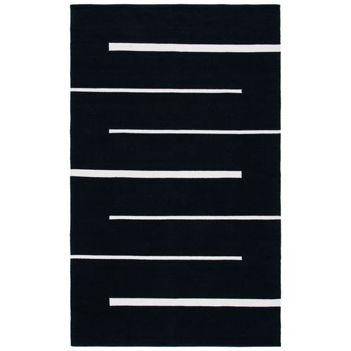 Tapis Montauk 122 X 183 Cm Bohème Zane Noir / Ivoire