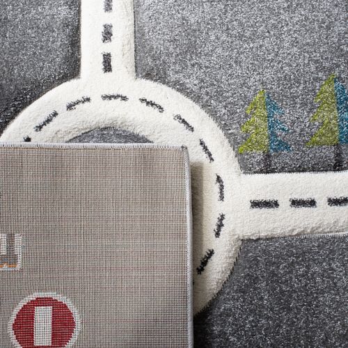 Tapis Carousel 61 X 91 Cm Contemporain Leila Gris / Ivoire