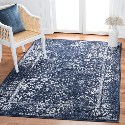 Tapis Adirondack 122 X 183 Cm Distressed Vintage Lucinda Marine / Ivoire