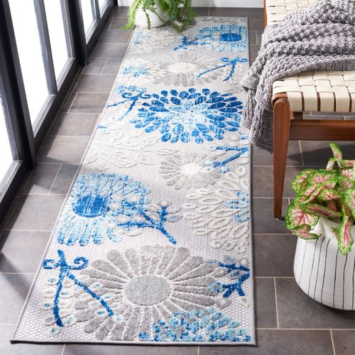 Tapis Cabana 61 X 183 Cm Moderne Evelina Gris / Bleu