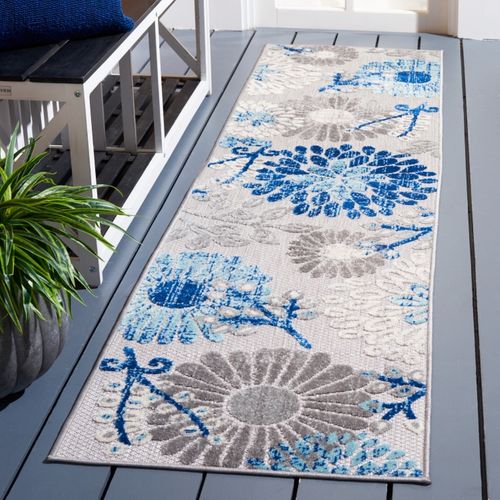 Tapis Cabana 61 X 183 Cm Moderne Evelina Gris / Bleu