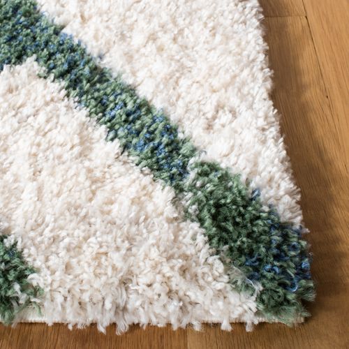 Tapis Berber Shag 183 X 274 Cm Shag Myra Ivory / Green