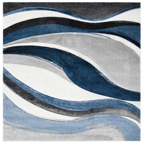 Tapis Hollywood 122 X 122 Cm Contemporain Deep Gris / Bleu