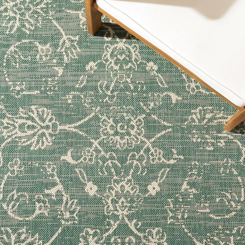 Tapis Courtyard 122 X 170 Cm Géométrique Harriet Vert Foncé / Beige