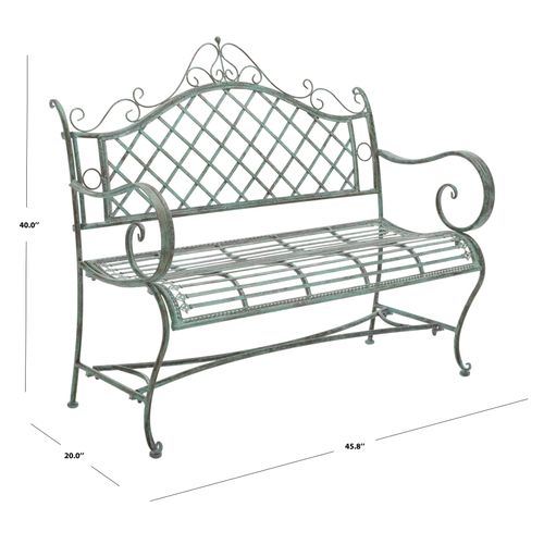 Banc Abner Vert Le Fer 50 X 100 X 100 Cm