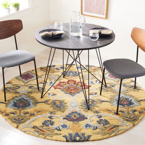 Tapis Rond Blossom 183 X 183 Cm Traditionnel Juni Or / Multicolore