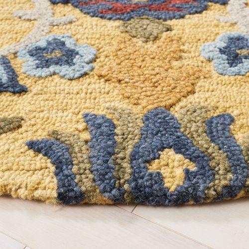 Tapis Rond Blossom 183 X 183 Cm Traditionnel Juni Or / Multicolore