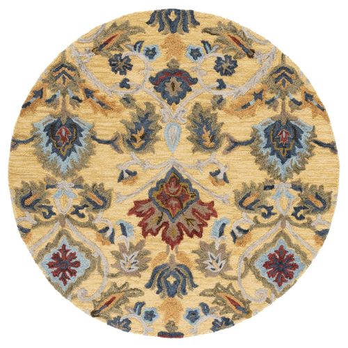 Tapis Rond Blossom 183 X 183 Cm Traditionnel Juni Or / Multicolore