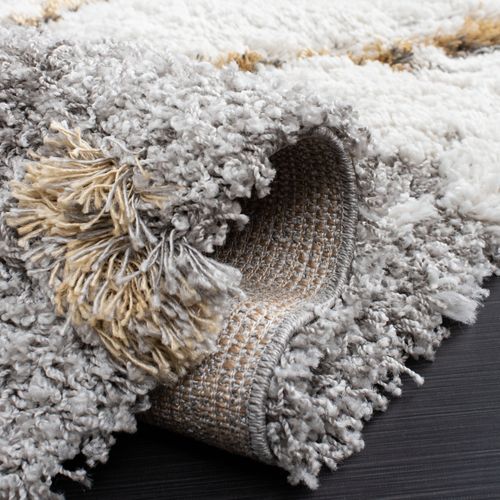 Tapis Horizon Shag 201 X 201 Cm Shag Mukades Gris / Or