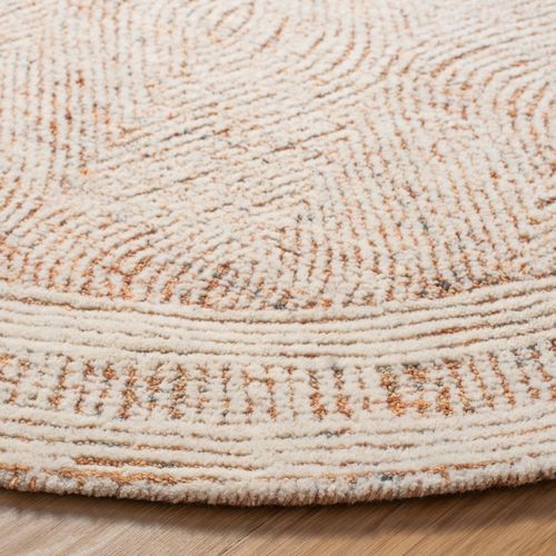 Tapis Abstract 122 X 122 Cm Bohémien Alaska Ivory / Rust