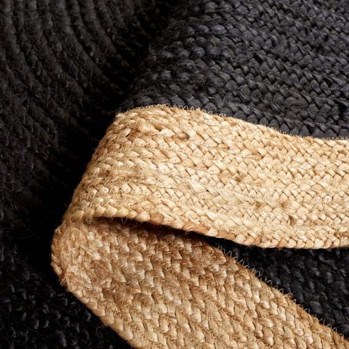 Tapis Fibre Naturelle 91 X 91 Cm Fibre Naturelle Aurelie Noir / Naturel