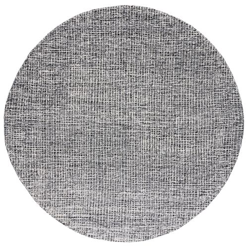 Tapis Rond Abstrait 183 X 183 Cm Contemporain Damaris Noir / Ivoire