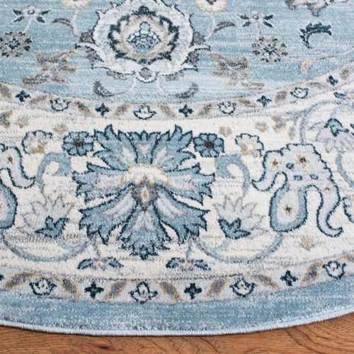 Tapis Isabelle 66 X 152 Cm De Transition Alayna Bleu Clair / Creme