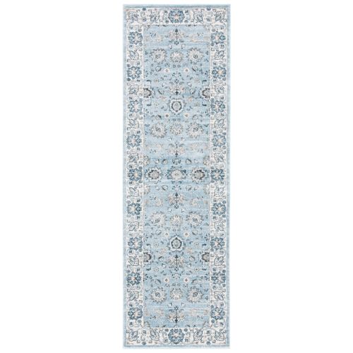 Tapis Isabelle 66 X 152 Cm De Transition Alayna Bleu Clair / Creme