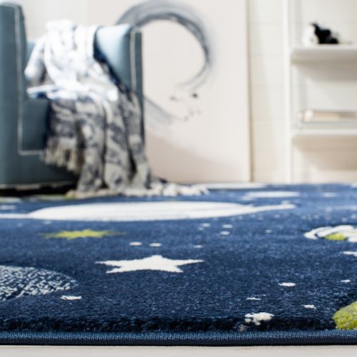 Tapis Carousel 91 X 91 Cm Contemporain Jemima Marine / Ivoire