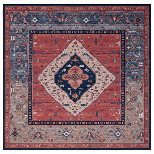 Tapis Tucson 183 X 183 Cm Traditionnel Bishop Rust / Blue