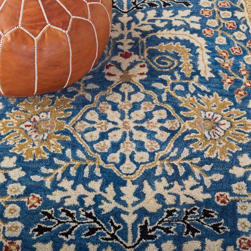 Tapis Natura 122 X 122 Cm Traditionnel Fable Bleu Fonce / Multi