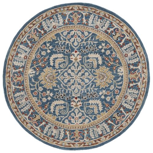 Tapis Natura 122 X 122 Cm Traditionnel Fable Bleu Fonce / Multi