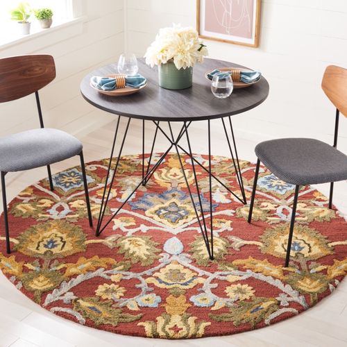 Tapis Blossom 122 X 122 Cm Traditionnel Juni Red / Multi