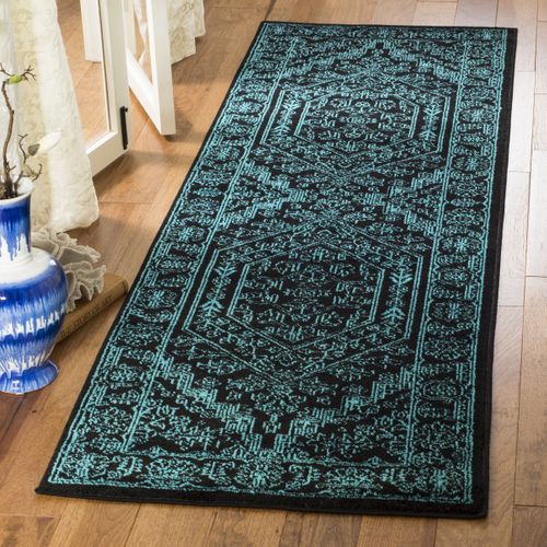 Tapis Adirondack 76 X 183 Cm Médaillon Arianwen Noir / Canard