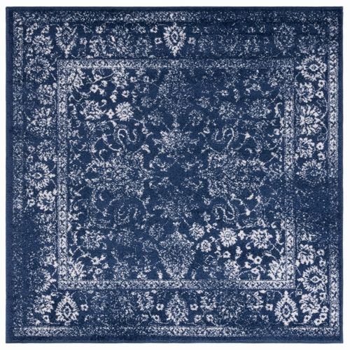 Tapis Adirondack 122 X 122 Cm Distressed Vintage Lucinda Marine / Ivoire