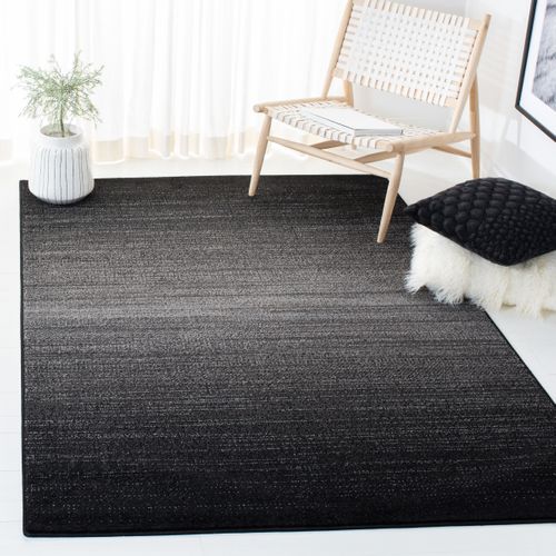 Tapis Adirondack 76 X 122 Cm Abstrait Moderne En Détresse Calindra Noir / Gris