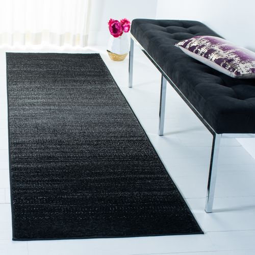 Tapis Adirondack 76 X 183 Cm Abstrait Moderne En Détresse Calindra Noir / Gris