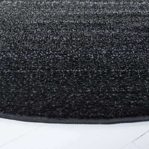 Tapis Rond Adirondack 122 X 122 Cm Abstrait Moderne En Détresse Calindra Noir / Gris