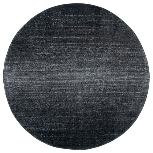 Tapis Rond Adirondack 122 X 122 Cm Abstrait Moderne En Détresse Calindra Noir / Gris