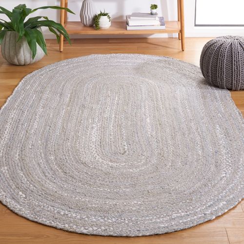 Tapis Braided 152 X 244 Cm Chalet De Campagne Jovie Gris Clair