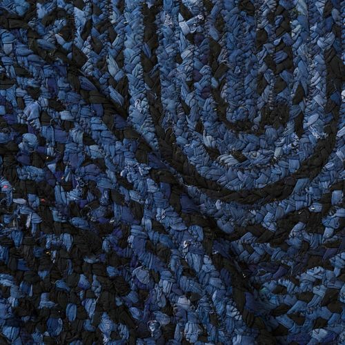 Tapis Braided 122 X 183 Cm Chalet De Campagne Lilou Bleu Marine