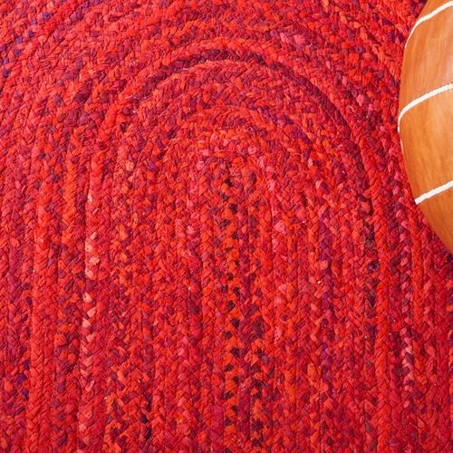 Tapis Braided 122 X 183 Cm Chalet De Campagne Nixie Rouge