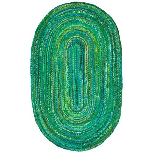 Tapis Braided 122 X 183 Cm Chalet De Campagne Quinley Vert