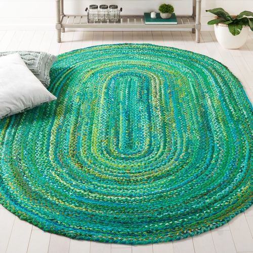 Tapis Braided 152 X 244 Cm Chalet De Campagne Quinley Vert
