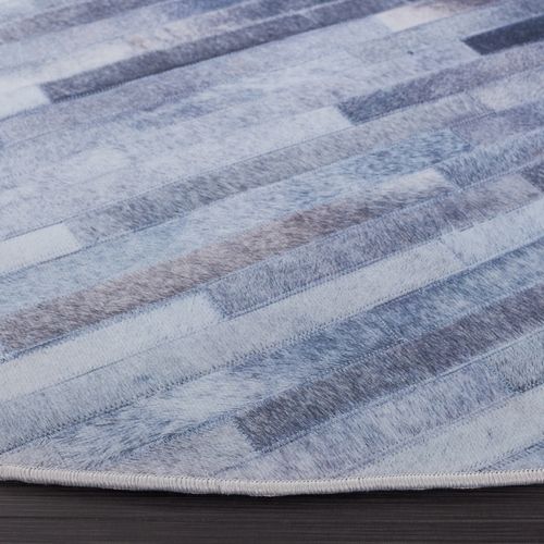 Tapis Faux Hide 183 X 183 Cm Rustique Glam Cyra Gris Clair / Gris