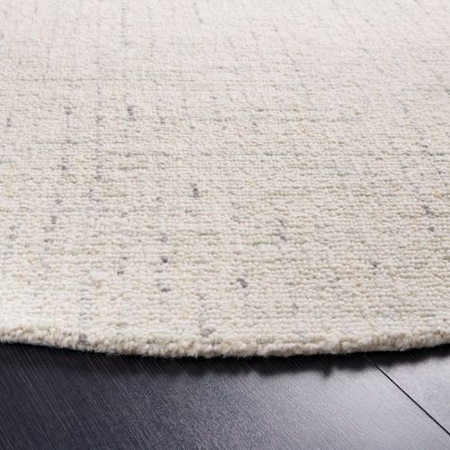 Tapis Rond Abstrait 122 X 122 Cm Contemporain Alouette Ivoire / Gris Clair