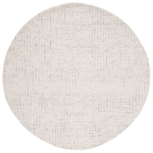 Tapis Rond Abstrait 122 X 122 Cm Contemporain Alouette Ivoire / Gris Clair