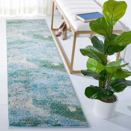 Tapis Madison 66 X 183 Cm Contemporary Seren Vert / Bleu