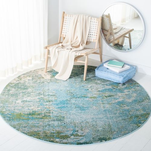 Tapis Madison 122 X 122 Cm Contemporary Seren Vert / Bleu