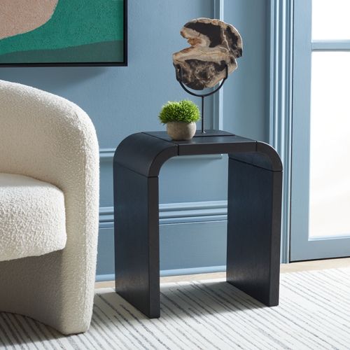 Table D'appoint Liasonya Noir Bois Bayur 46 X 35 X 54 Cm