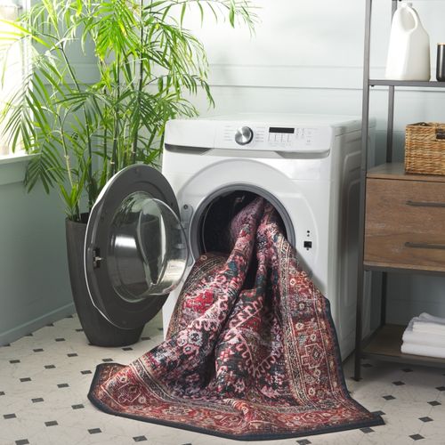 Tapis Tucson 122 X 122 Cm Florale Romilly Rouge / Vert