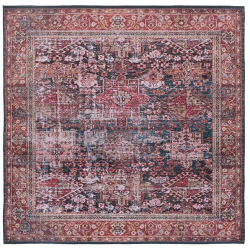 Tapis Tucson 122 X 122 Cm Florale Romilly Rouge / Vert