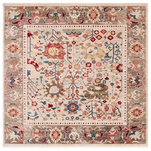 Tapis Kashan 201 X 201 Cm Geometrique Navy Beige
