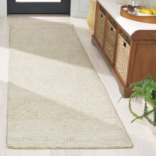 Tapis Abstrait 69 X 244 Cm Bohemien Alaska Vert / Ivoire