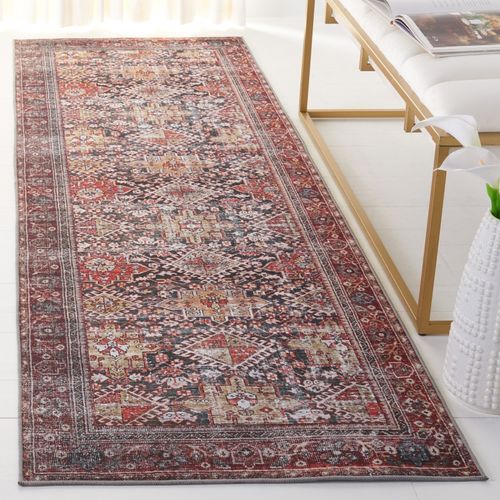 Tapis Tucson 76 X 122 Cm De Transition Minna Bleu Marine / Rouille