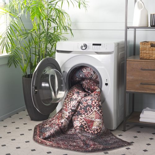 Tapis Tucson 76 X 122 Cm De Transition Minna Bleu Marine / Rouille