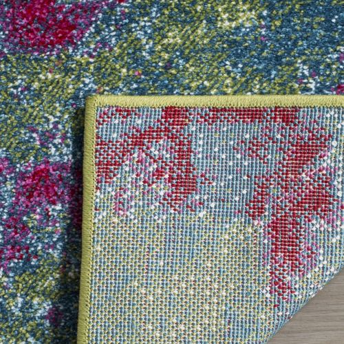 Tapis Watercolor 91 X 91 Cm Abstrait Carly Green / Fuchsia