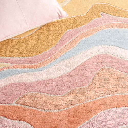 Tapis Rodeo Drive 244 X 305 Cm Géométrique Jasper Bleu / Rose Poudré