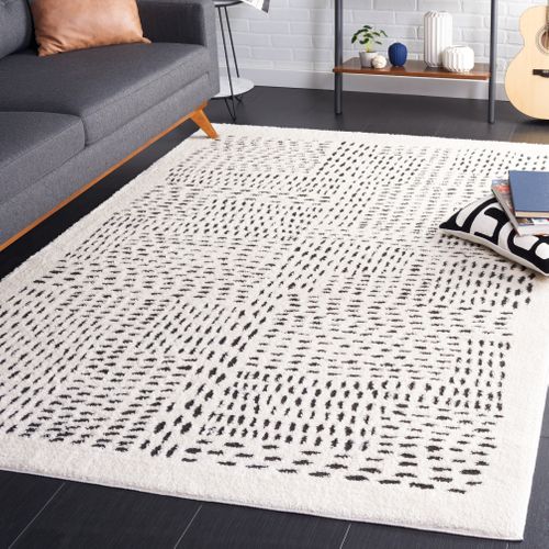 Tapis Lindsay Shag 183 X 274 Cm Moderne Grazia Ivory / Black